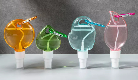 Plastik 50ml Hand Sanitizer Botol Gantungan Kunci Kait Berbentuk Hati