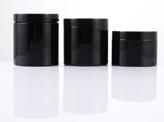 Kosong PET Plastik 120ml Jar Kosmetik Hitam Untuk Kemasan Krim